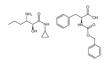 N-cyclopropyl-(2S,3S)-3-amino-2-hydroxyhexanamide N-benzyloxycarbonyl-L-phenylalanine salt Structure