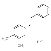 Pyridinium,3,4-dimethyl-1-(2-phenylethyl)-, bromide (1:1) Structure