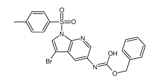 3-溴-1-甲苯磺酰-1H-吡咯并[2,3-b]吡啶-5-基氨基甲酸苄酯结构式