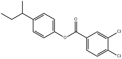 Benzoic acid, 3,4-dichloro-, 4-(1-methylpropyl)phenyl ester结构式