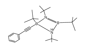 1,2,3,4-tetra-tert-butyl-4-(phenylethynyl)-1,3-diazonia-2,4-diboratacyclobutene Structure