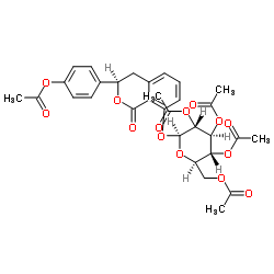 (3R)-绣球酚 8-O-葡萄糖甙五乙酸酯结构式