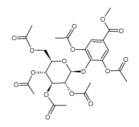 3,5-Di-O-acetyl-4-O-(2,3,4,6-tetra-O-acetyl-β-D-glucopyranosyl)gallussaeuremethylester结构式