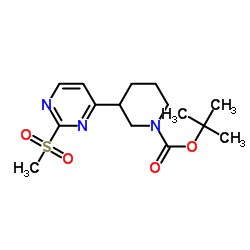 tert-Butyl 3-(2-(methylsulfonyl)pyrimidin-4-yl)piperidine-1-carboxylate Structure