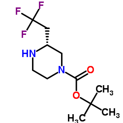 2-Methyl-2-propanyl (3R)-3-(2,2,2-trifluoroethyl)-1-piperazinecarboxylate Structure