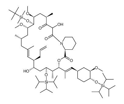 (9RS,22S)-14-((tert-butyldimethylsilyl)oxy)-9,22-tetrahydro-24,32-bis((triisopropylsilyl)oxy)-FK506结构式