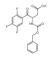 (S)-3-((benzyloxycarbonyl)amino)-4-(2,4,5-trifluoro)-4-oxobutanoic acid Structure