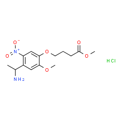 4-(4-(1-氨基乙基)-2-甲氧基-5-硝基苯氧基)丁酸甲酯盐酸盐结构式