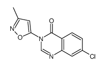 7-chloro-3-(3-methyl-1,2-oxazol-5-yl)quinazolin-4-one结构式