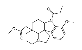 17-methoxy-1-propionyl-aspidospermidin-21-oic acid methyl ester Structure