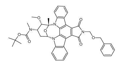 6-N-((benzyloxy)methyl)-ent-7-oxo-4'-N-(tert-butyloxycarbonyl)staurosporine Structure