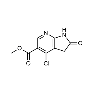 4-氯-2-氧代-1,3-二氢吡咯并[2,3-b]吡啶-5-羧酸甲酯结构式