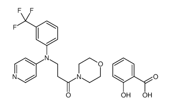 2-hydroxybenzoic acid,1-morpholin-4-yl-3-[N-pyridin-4-yl-3-(trifluoromethyl)anilino]propan-1-one结构式
