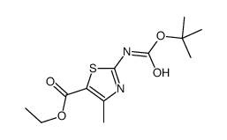 2-(叔丁氧基羰基氨基)-4-甲基噻唑-5-羧酸乙酯结构式