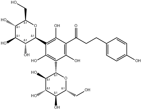 根皮素-3',5'-二-C-β-葡萄糖苷结构式