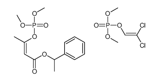 2,2-dichloroethenyl dimethyl phosphate,1-phenylethyl (E)-3-dimethoxyphosphoryloxybut-2-enoate结构式
