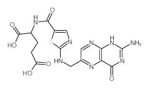 2-[[2-[(2-amino-4-oxo-1H-pteridin-6-yl)methylamino]1,3-thiazole-5-carbonyl]amino]pentanedioic acid Structure