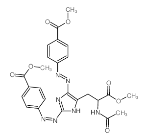 methyl 4-[(2Z)-2-[4-(2-acetamido-2-methoxycarbonyl-ethyl)-5-(4-methoxycarbonylphenyl)diazenyl-imidazol-2-ylidene]hydrazinyl]benzoate结构式