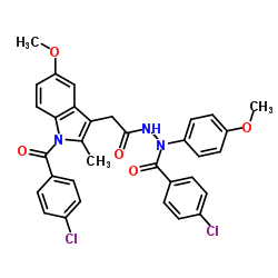 4-Chloro-N'-{[1-(4-chlorobenzoyl)-5-methoxy-2-methyl-1H-indol-3-yl]acetyl}-N-(4-methoxyphenyl)benzohydrazide Structure