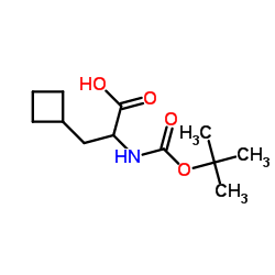 (S)-2-((叔丁氧羰基)氨基)-3-环丁基丙酸结构式