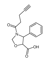 3-pent-4-ynoyl-4-phenyl-1,3-oxazolidine-5-carboxylic acid Structure