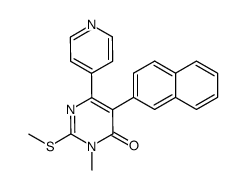 3-methyl-2-methylsulfanyl-5-naphthalen-2-yl-6-pyridin-4-yl-3H-pyrimidin-4-one Structure