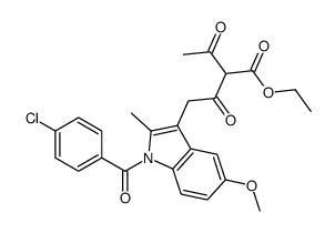 2-Acetyl-4-[1-(p-chlorobenzoyl)-5-methoxy-2-methyl-1H-indol-3-yl]-3-oxobutyric acid ethyl ester结构式