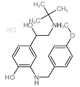 Benzenemethanol, a-[[(1,1-dimethylethyl)amino]methyl]-4-hydroxy-3-[[(4-methoxyphenyl)methyl]amino]-,hydrochloride (1:1) Structure