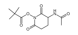 3-acetylamino-1-(2,2-dimethyl-propionyloxy)-piperidine-2,6-dione结构式