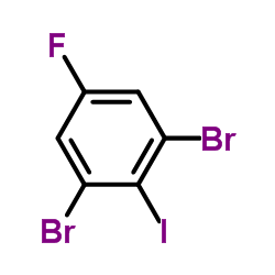1,3-二溴-5-氟-2-碘苯结构式