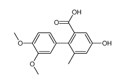4-hydroxy-3',4'-dimethoxy-6-methyl-[1,1'-biphenyl]-2-carboxylic acid Structure