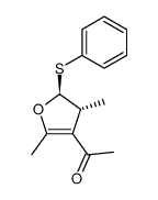 4-acetyl-2,3-dihydro-3β,5-dimethyl-2α-(phenylthio)furan结构式