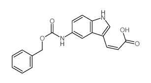 (Z)-3-(5-phenylmethoxycarbonylamino-1H-indol-3-yl)prop-2-enoic acid结构式