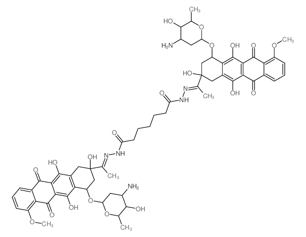 Heptanedioic acid,bis[[1-[4-[(3-amino-2,3,6-trideoxy-a-L-lyxo-hexopyranosyl)oxy]-1,2,3,4,6,11-hexahydro-2,5,12-trihydroxy-7-methoxy-6,11-dioxo-2-naphthacenyl]ethylidene]hydrazide],dihydrochloride, [2S Structure