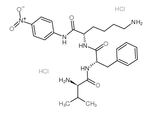 D-缬氨酰-L-苯丙氨酰-L-赖氨酰对硝基苯胺二盐酸盐结构式