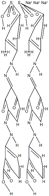 双[2-[[2,4-二羟基-3-[(2-甲基-4-磺酸基苯基)偶氮]苯基]偶氮]苯甲酸根]合铬酸三钠结构式