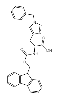 (S)-2-((((9H-芴-9-基)甲氧基)羰基)氨基)-3-(1-苄基-1H-咪唑-4-基)丙酸结构式