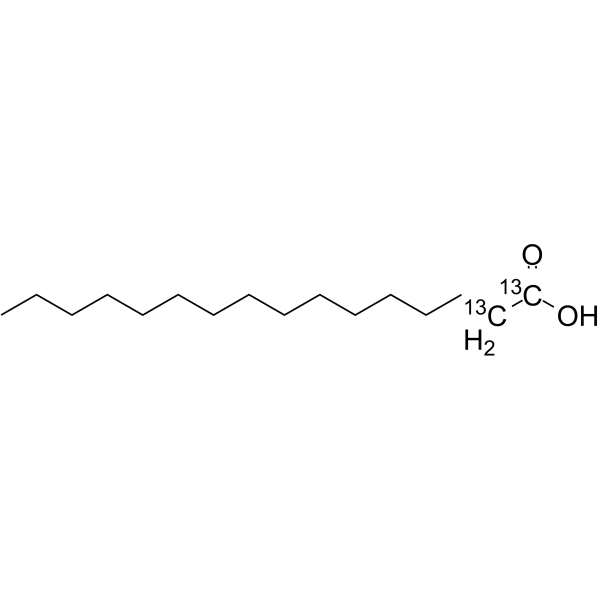 Palmitic acid-13C2 Structure