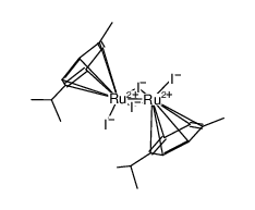 [(p-Me-C6H4-CH(CH3)2)2Ru2I2(μ-I)2] Structure