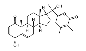 (20R,22R)-4β,20-dihydroxy-1-oxowitha-2,5,24-trienolide结构式