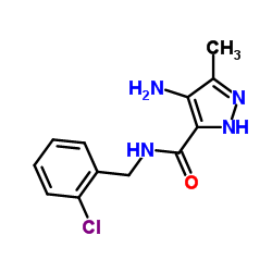 4-Amino-N-(2-chlorobenzyl)-3-methyl-1H-pyrazole-5-carboxamide结构式