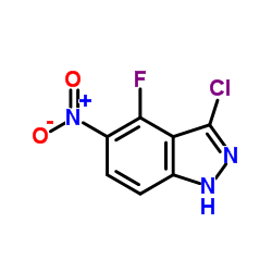 3-Chloro-4-fluoro-5-nitro-1H-indazole结构式