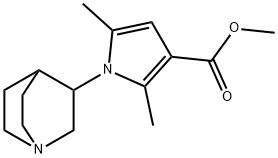 1-{1-氮杂双环[2.2.2]辛烷-3-基}-2,5-二甲基-1H-吡咯-3-羧酸甲酯结构式