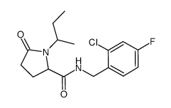 N-[(2-chloro-4-fluorophenyl)methyl]-1-(1-methylpropyl)-5-oxoprolinamide结构式