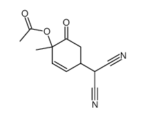 (4-acetoxy-4-methyl-5-oxo-cyclohex-2-enyl)-malononitrile结构式