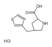 (2S,4S)-4-(THIAZOL-4-YLMETHYL)PYRROLIDINE-2-CARBOXYLIC ACID HYDROCHLORIDE Structure