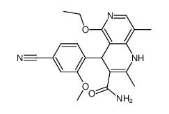 4-(4-Cyano-2-methoxyphenyl)-5-ethoxy-2,8-dimethyl-1,4-dihydro-1,6-naphthyridine-3-carboxamide结构式