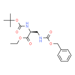 L-Alanine, N-[(1,1-dimethylethoxy)carbonyl]-3-[[(phenylmethoxy)carbonyl]amino]-, ethyl ester Structure