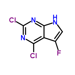 2,4-二氯-5-氟-7H-吡咯并[2,3-d]嘧啶结构式