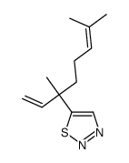 5-(3,7-dimethylocta-1,6-dien-3-yl)thiadiazole结构式